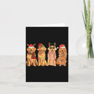 Lustiger Vintage-Weihnachtsmann Golden Retriever H Karte