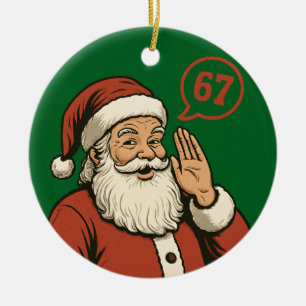 Lustiger Vintage-Weihnachtsmann sagt 67 Retro-Weih Keramik Ornament