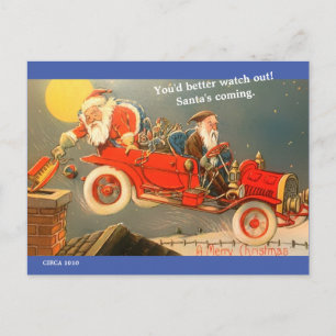 Lustiger Vintage-Weihnachtsmann Weihnachten 1910er Postkarte