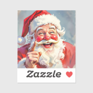 Lustiger Vintage-Weihnachtsmann Weihnachten Aufkleber