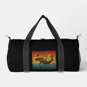 Lustiger Vintage-Weltraumhai Duffle Bag