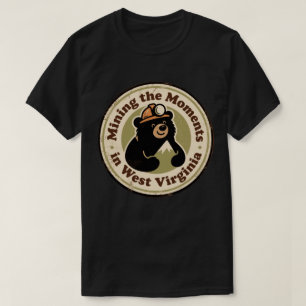 Lustiger Vintage-West-Virginia-Bären-Bergmannshut T-Shirt