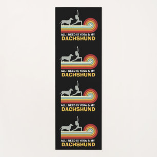 Lustiger Vintage-Yoga-Dackel Yogamatte