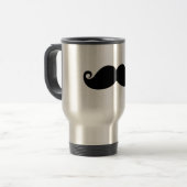 Lustiger Vintager schwarzer Schnurrbart Reisebecher (Vorderseite Links)