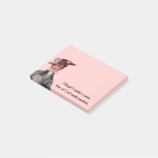 Lustiger Vintager Spaß Post-it Klebezettel (angewinkelt)