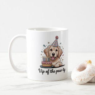 Lustiger "VIP der Paw-ty" Hundegeburtstag Kaffeetasse