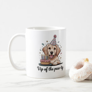 Lustiger "VIP der Paw-ty" Hundegeburtstag Kaffeetasse