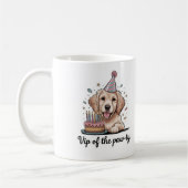 Lustiger "VIP der Paw-ty" Hundegeburtstag Kaffeetasse (Links)