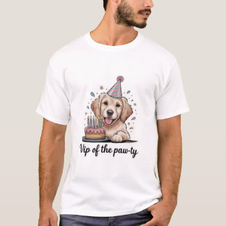 Lustiger "VIP der Pfoten-Party" Hundegeburtstag T-Shirt