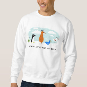 Lustiger Vogel absolviert mit anpassbarem Text Sweatshirt