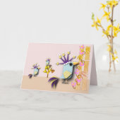 Lustiger Vogel Blanko-Gelegenheit Karte (Gelbe Blume)
