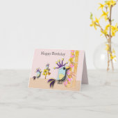 Lustiger Vogel editierbar Karte (Gelbe Blume)