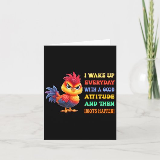 Lustiger Vogel Grumpy Hahn Sarkastischer Spruch Hu Karte (Vorderseite)