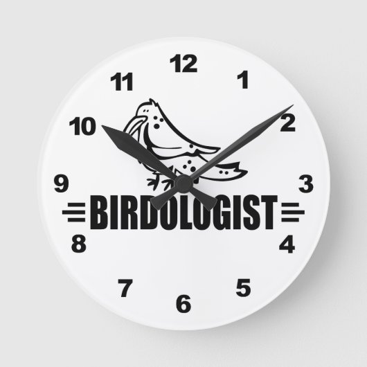 Lustiger Vogel Runde Wanduhr (Vorderseite)