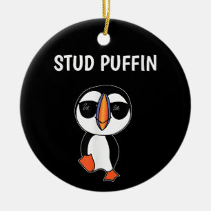 Lustiger Vogel Stud Puffin Keramik Ornament