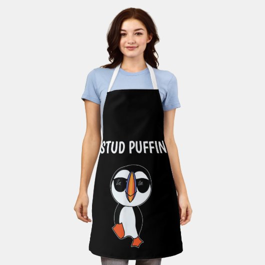 Lustiger Vogel Stud Puffin Schürze (Getragen)