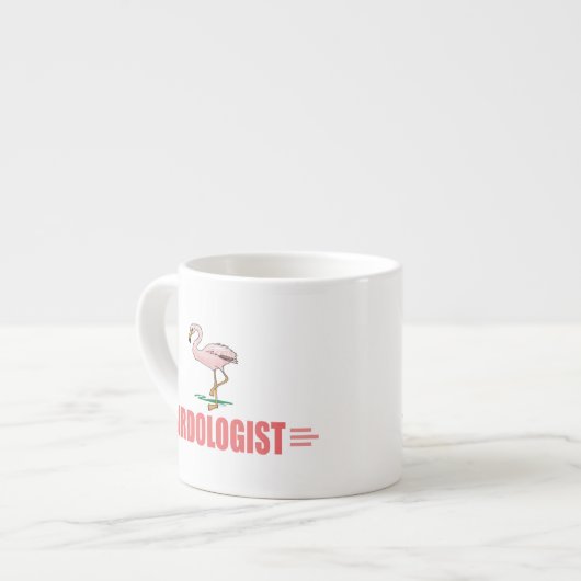 Lustiger Vogelbeobachtung-Flamingo Espressotasse (Vorderseite Links)