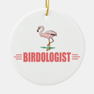 Lustiger Vogelbeobachtung Flamingo Keramikornament