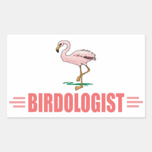 Lustiger Vogelbeobachtung Flamingo Rechteckiger Aufkleber