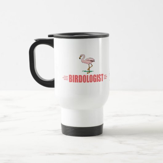Lustiger Vogelbeobachtung-Flamingo Reisebecher (Links)
