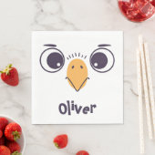 Lustiger Vogelkopf mit großen Augen Serviette (Beispiel)