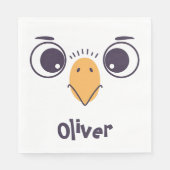 Lustiger Vogelkopf mit großen Augen Serviette (Vorderseite)