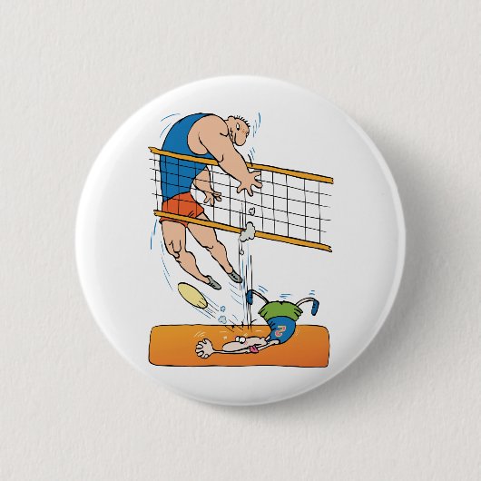 Lustiger Volleyball Button (Vorderseite)