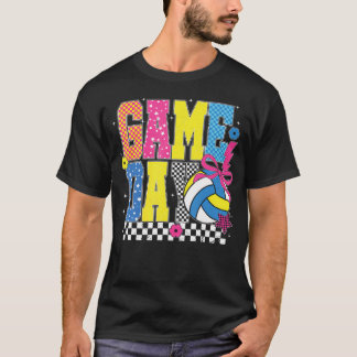 Lustiger Volleyball mit kariertem Muster für Spiel T-Shirt