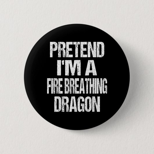 Lustiger vorgespielter feuerspeiender Drache Hallo Button (Vorderseite)