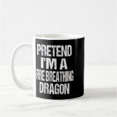Lustiger vorgespielter feuerspeiender Drache Hallo Kaffeetasse (Links)