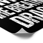 Lustiger vorgespielter feuerspeiender Drache Hallo Poster (Ecke)