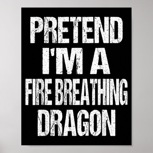 Lustiger vorgespielter feuerspeiender Drache Hallo Poster (Vorne)