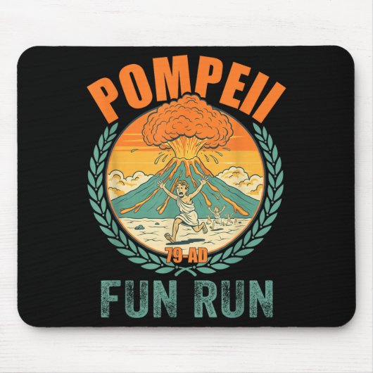 Lustiger Vulkan Pompeji Fun Run Geographie Vulkano Mousepad (Vorne)