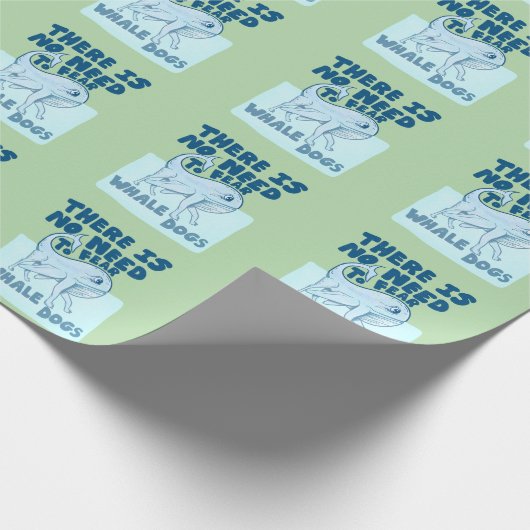 Lustiger Walfischhund Geschenkpapier (Ecke)