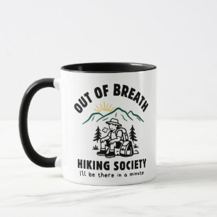 Lustiger Wanderer Außer Atem Berg Sonnenaufgang Tasse