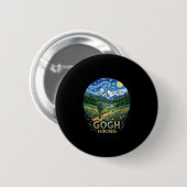 Lustiger Wanderer Sternennacht Kunst van gogh gogh Button (Vorne & Hinten)