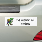 Lustiger wandernder grüner T-Rex Dinosaurier Autoaufkleber (Auf Auto)