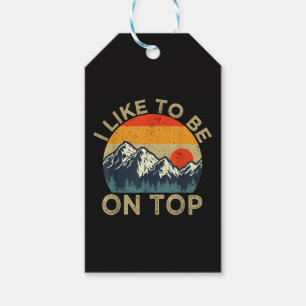 Lustiger Wandernder Vintage Berg Sonnenuntergang O Geschenkanhänger