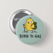 Lustiger Wandervogel Cartoon Button (Vorne & Hinten)