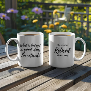Lustiger Was ist heute ein guter Tag Rentengeschen Kaffeetasse