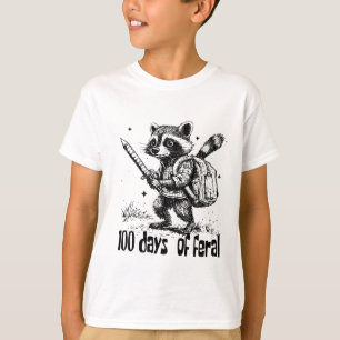 Lustiger Waschbär 100 Tage Chaos an der Wilden Sch T-Shirt