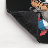 Lustiger Waschbär 4. Juli Hot Dog Vierter Juli Mousepad (Ecke)