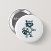 Lustiger Waschbär 67 Meme Sechs Sieben Button (Vorne & Hinten)