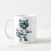 Lustiger Waschbär 67 Meme Sechs Sieben  Kaffeetasse (Links)