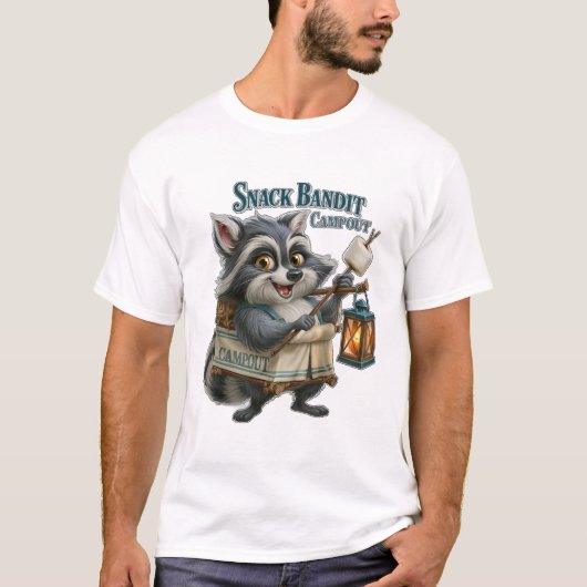 Lustiger Waschbär-Camping-Snack-Bandit T-Shirt (Vorderseite)