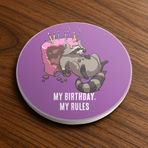 Lustiger Waschbär Charakter Mein Geburtstag Meine Getränkeuntersetzer