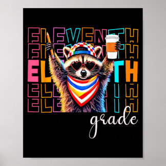 Lustiger Waschbär der 11. Klasse Zurück zur Schule Poster