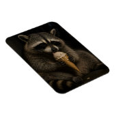 Lustiger Waschbär, der Eiscreme isst Magnet (Rechte Seite)