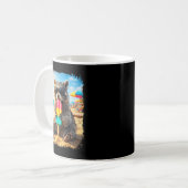 Lustiger Waschbär, der Popsicle-Sommer-Tier isst Kaffeetasse (Vorderseite Links)