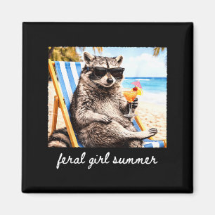 Lustiger Waschbär-Eis am Stiel Sommer-Tier-Sonnenb Magnet